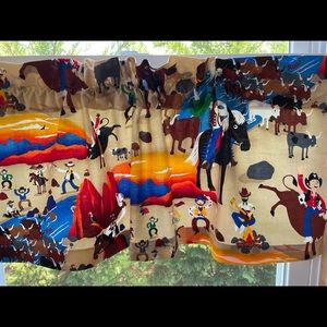 Little Boy’s Ranch/Cowboy Window Valance Handmade 100% Cotton